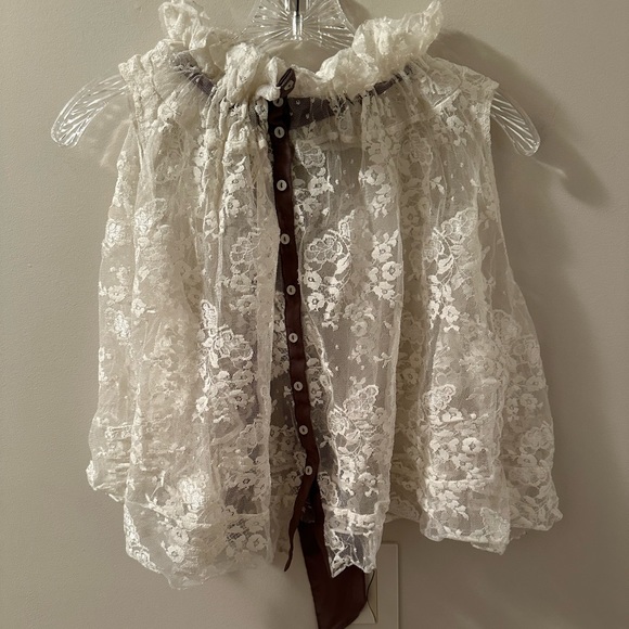 Free People Fly Away Lace Bow Top - Picture 5 of 13